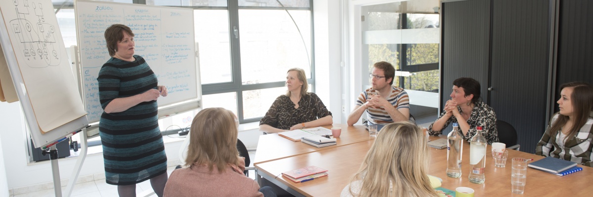 Een groep professionelen aan het werk