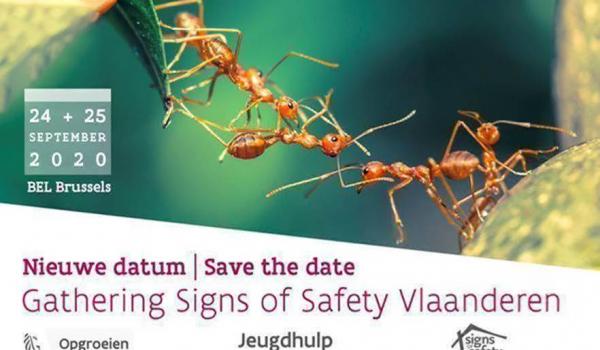 Affiche nieuwe datum gathering sings of safety Vlaanderen