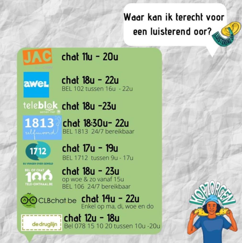 Waar kan ik terecht voor een luisterend oor?