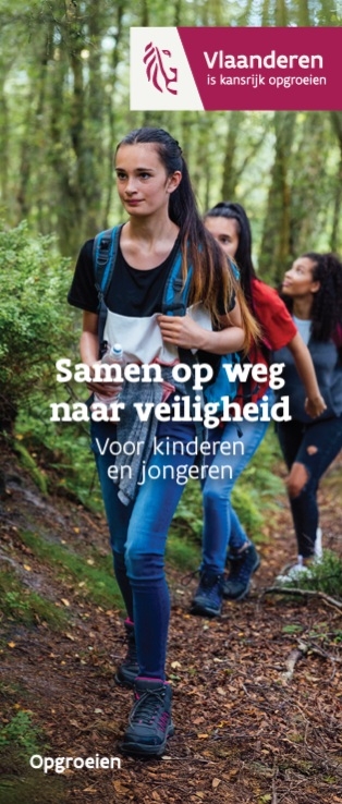 cover folder 'samen op weg naar veiligheid' voor kinderen en jongeren